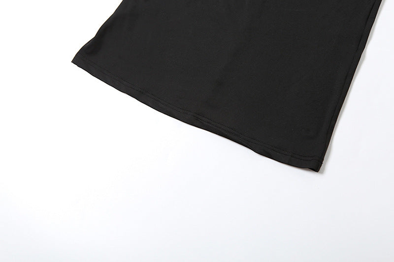 A stylish Autumn Winter women's dress featuring a round neck, long sleeves, and a slim fit design in solid color, perfect for daily wear.