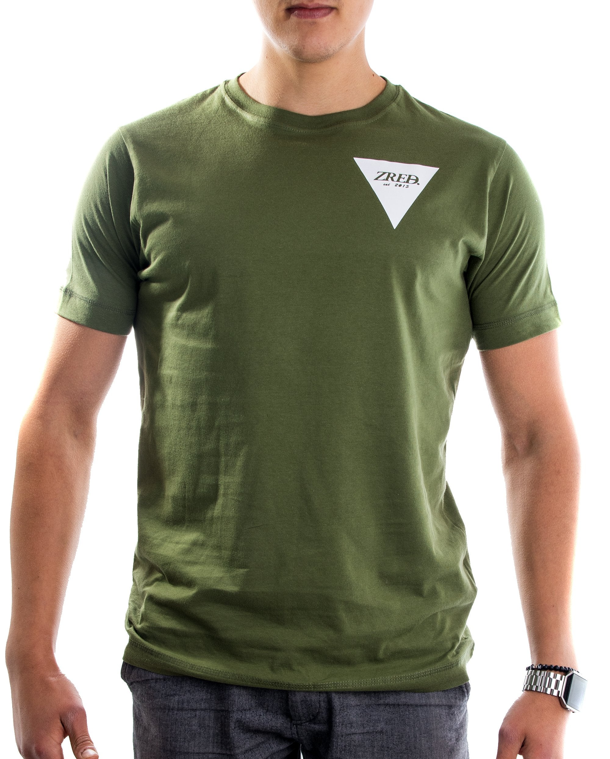 Men's Back to Classic Shirt in green and white, showcasing a relaxed fit and 100% cotton material.