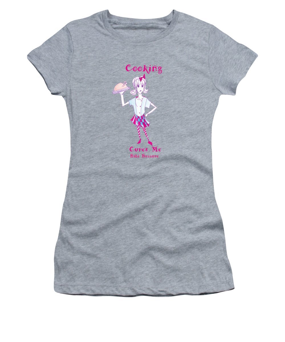 Bibi Because Cooking Cures Me Women's T-Shirt in a stylish design, showcasing its soft fabric and comfortable fit.