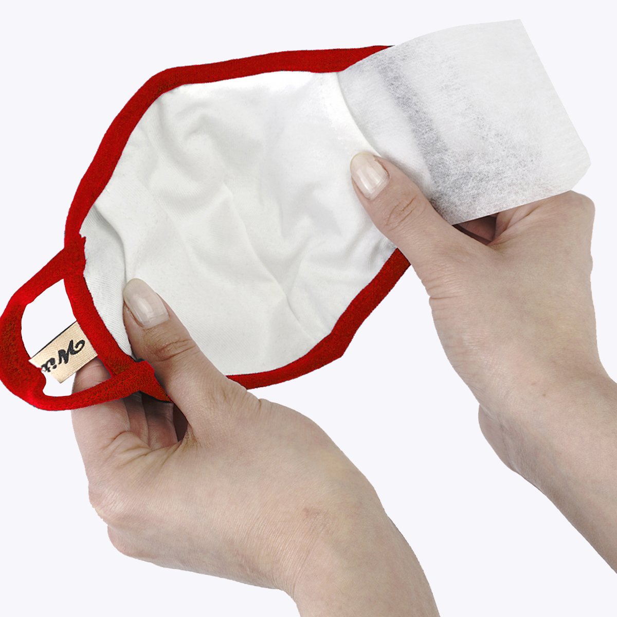 Black Red 3-Layered Filter Face Cover-PM2015 showcasing its stylish design and layered construction for protection.