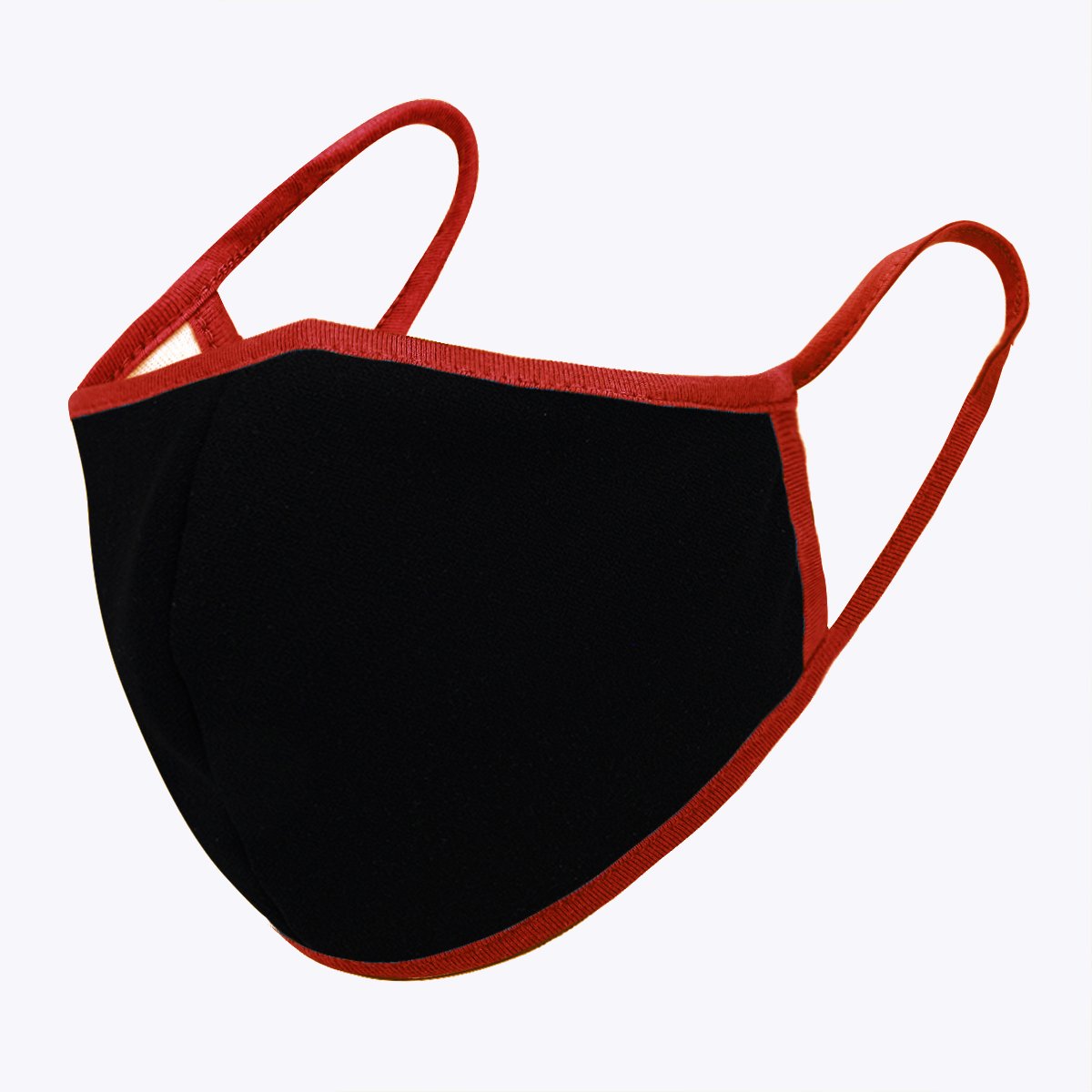 Black Red 3-Layered Filter Face Cover-PM2015 showcasing its stylish design and layered construction for protection.