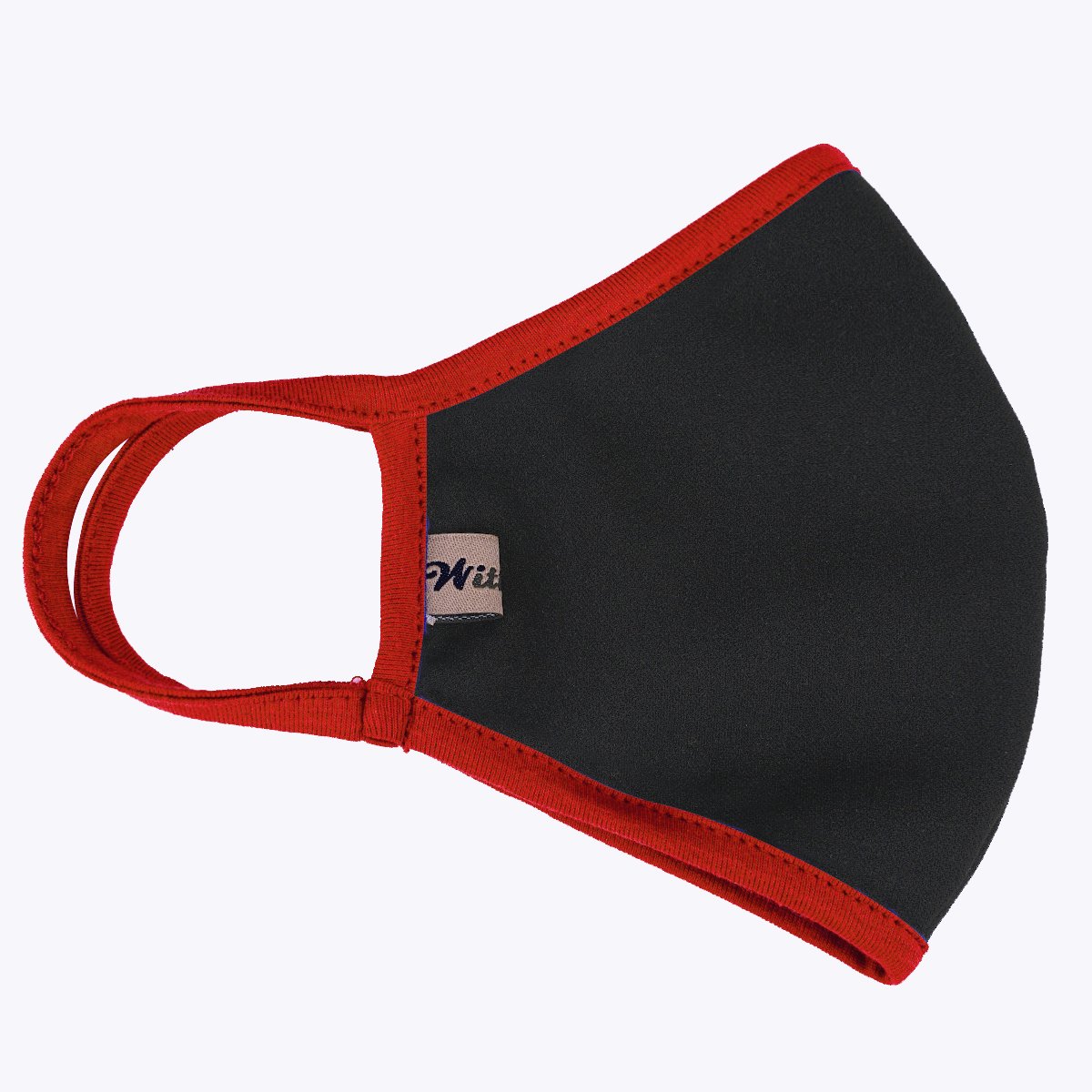 Black Red 3-Layered Filter Face Cover-PM2015 showcasing its stylish design and layered construction for protection.
