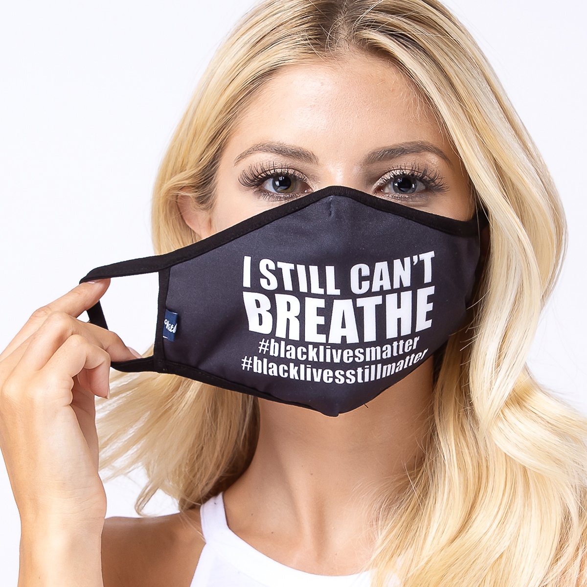 BLM Massage 3-Layered Face Cover featuring a unique print design, made from polyester and cotton, suitable for unisex wear.