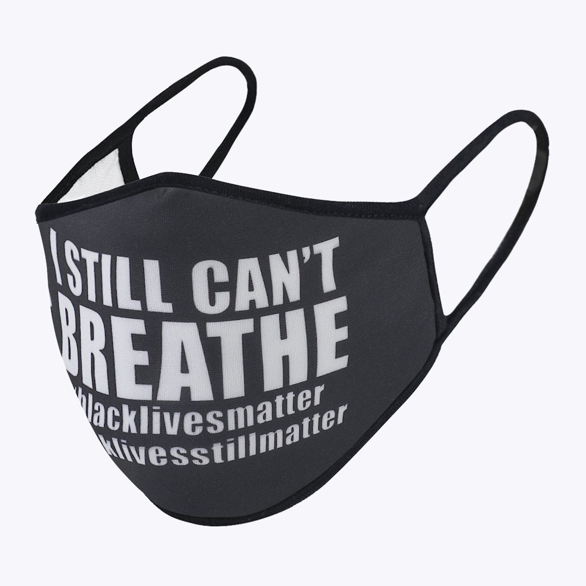 BLM Massage 3-Layered Face Cover featuring a unique print design, made from polyester and cotton, suitable for unisex wear.