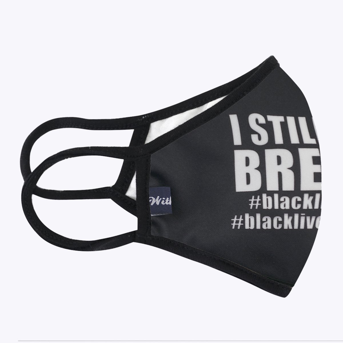 BLM Massage 3-Layered Face Cover featuring a unique print design, made from polyester and cotton, suitable for unisex wear.