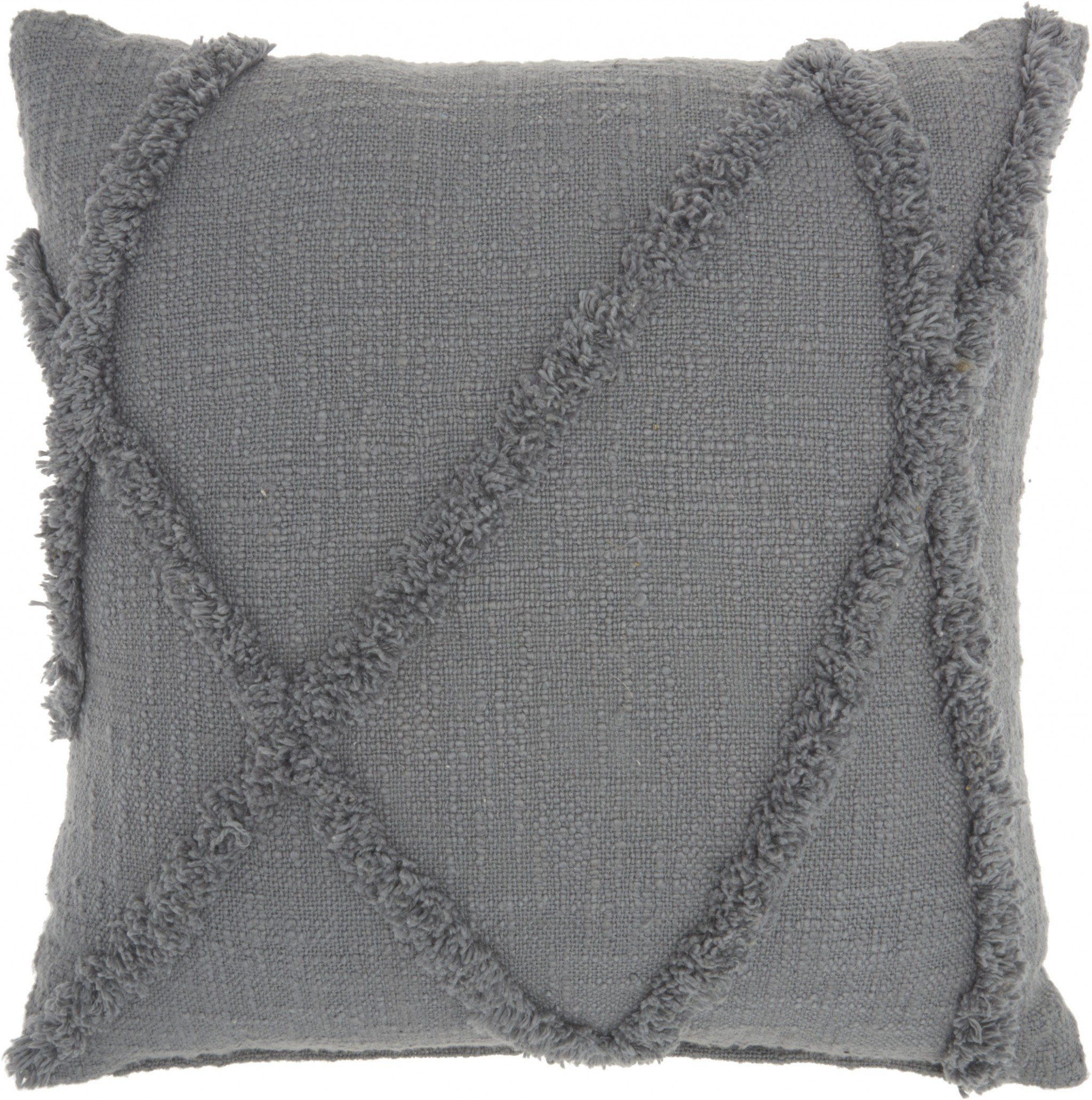 Boho Chic Gray Textured Lines Throw Pillow featuring soft-touch cotton fabric and unique textured lines design, perfect for stylish home decor.