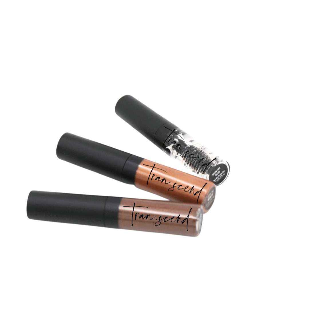 Brow Setter Gel in various color options, showcasing its sleek packaging and applicator brush for easy use.