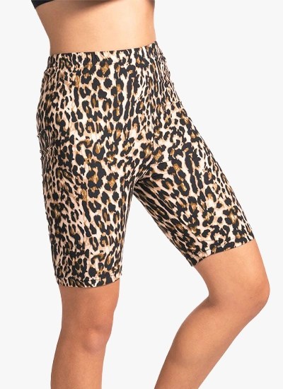 Brushed Microfiber Leopard Print Biker Shorts showcasing a stylish leopard pattern, perfect for workouts and casual wear.