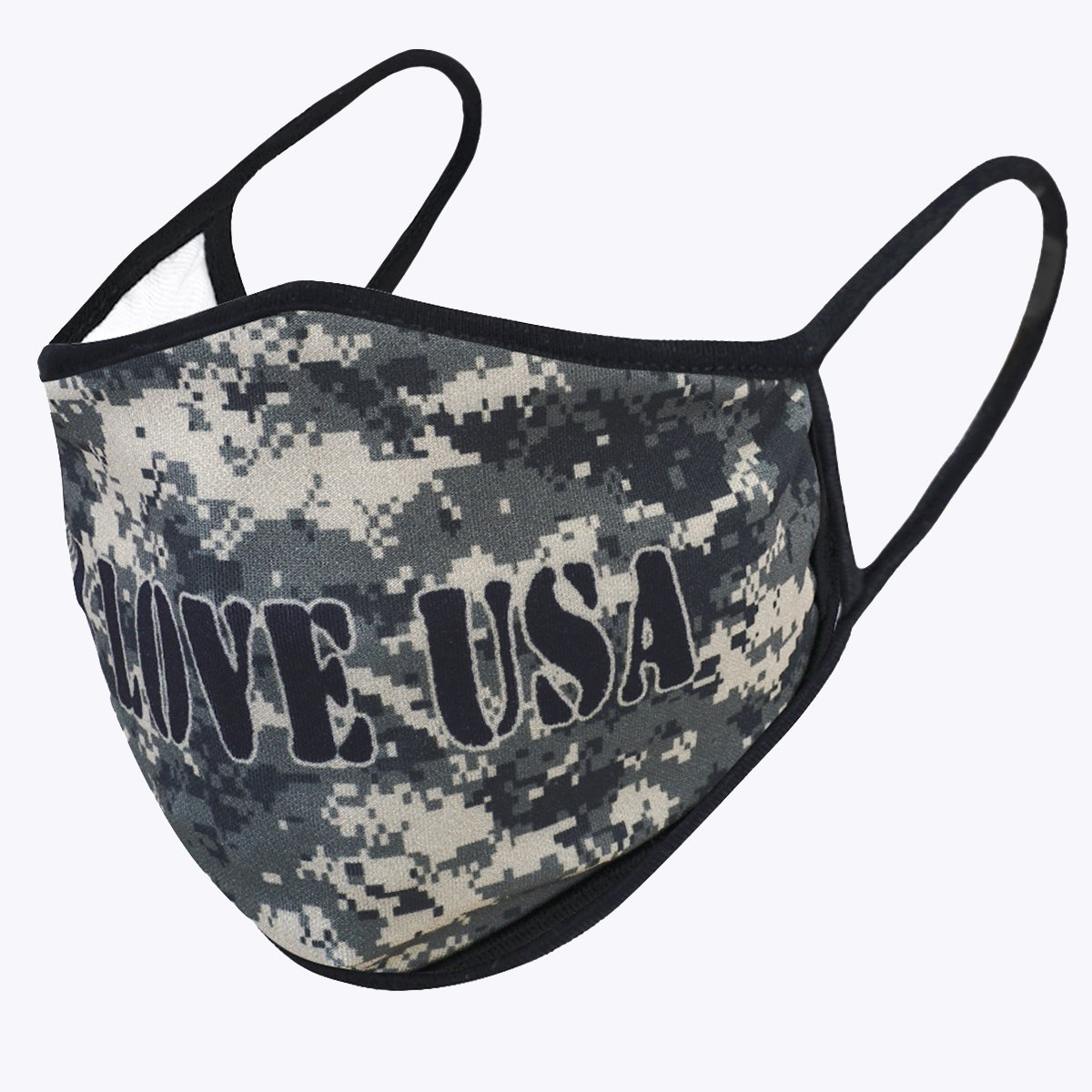 Camo USA 3-Layered Face Cover featuring a unique camouflage print, made from polyester and cotton, designed for comfort and protection.