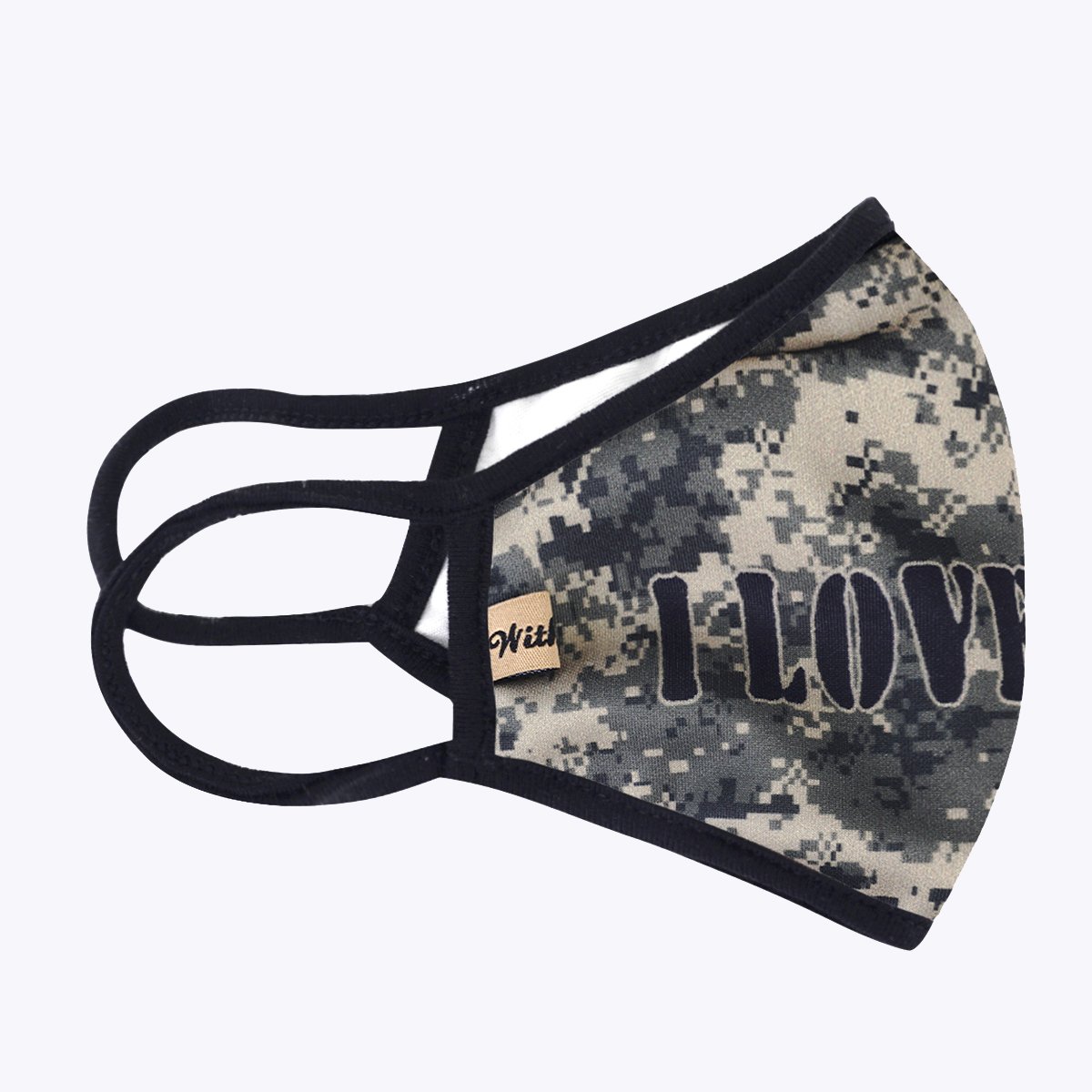 Camo USA 3-Layered Face Cover featuring a unique camouflage print, made from polyester and cotton, designed for comfort and protection.