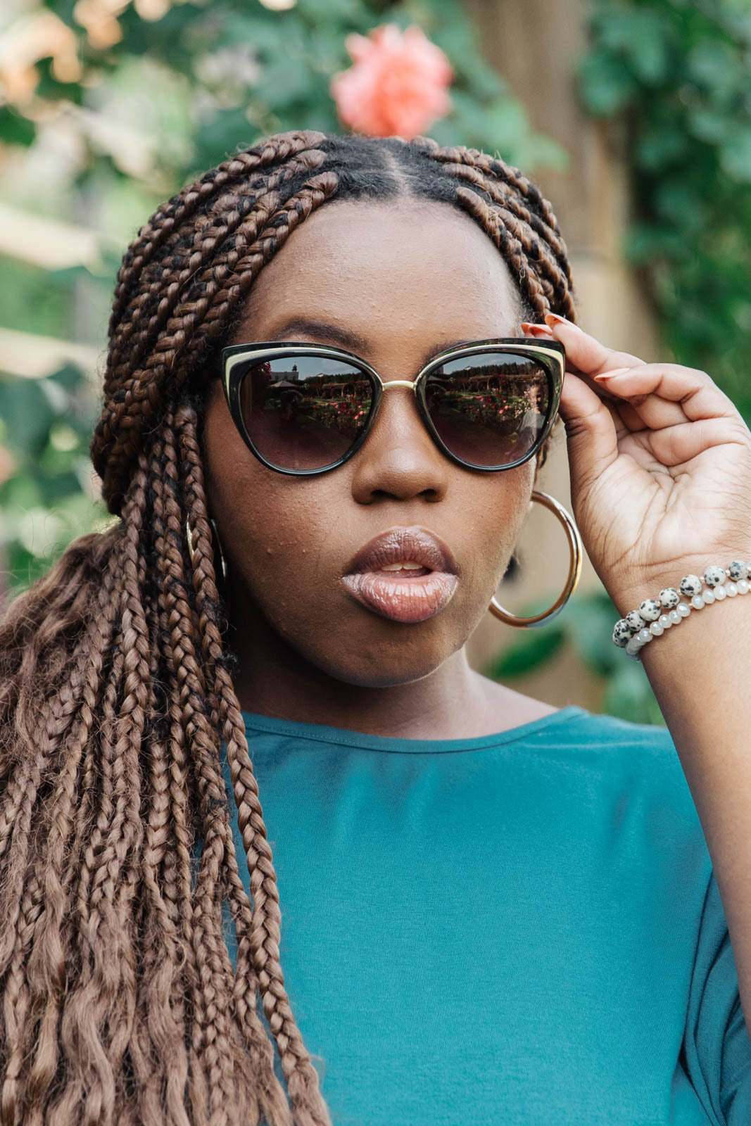 A pair of stylish Cat Eye Sunglasses in blue, showcasing a modern retro design with UV protection.