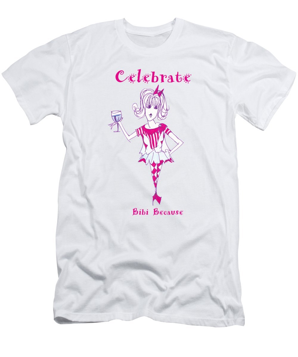 Celebrate Bibi Because Men's T-Shirt in athletic fit, showcasing a soft cotton-polyester blend fabric.