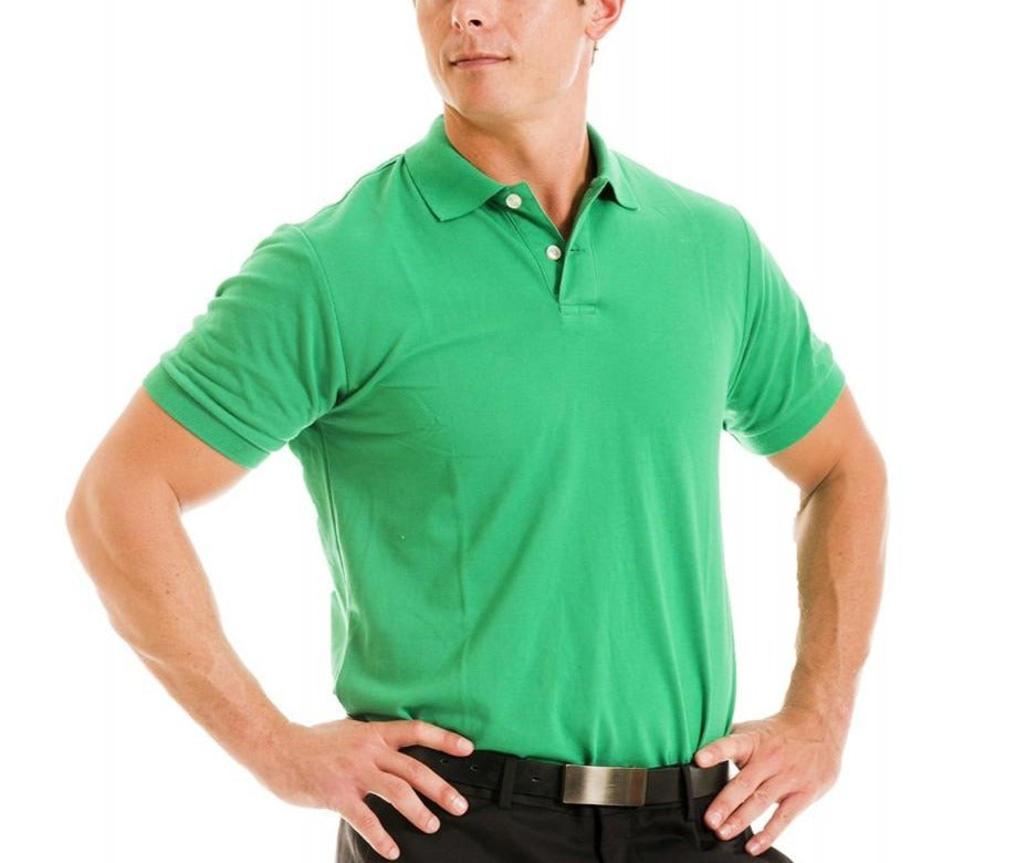 Classic fit polo shirt featuring a 3-button placket, short sleeves, and banded cuffs, ideal for casual and formal occasions.