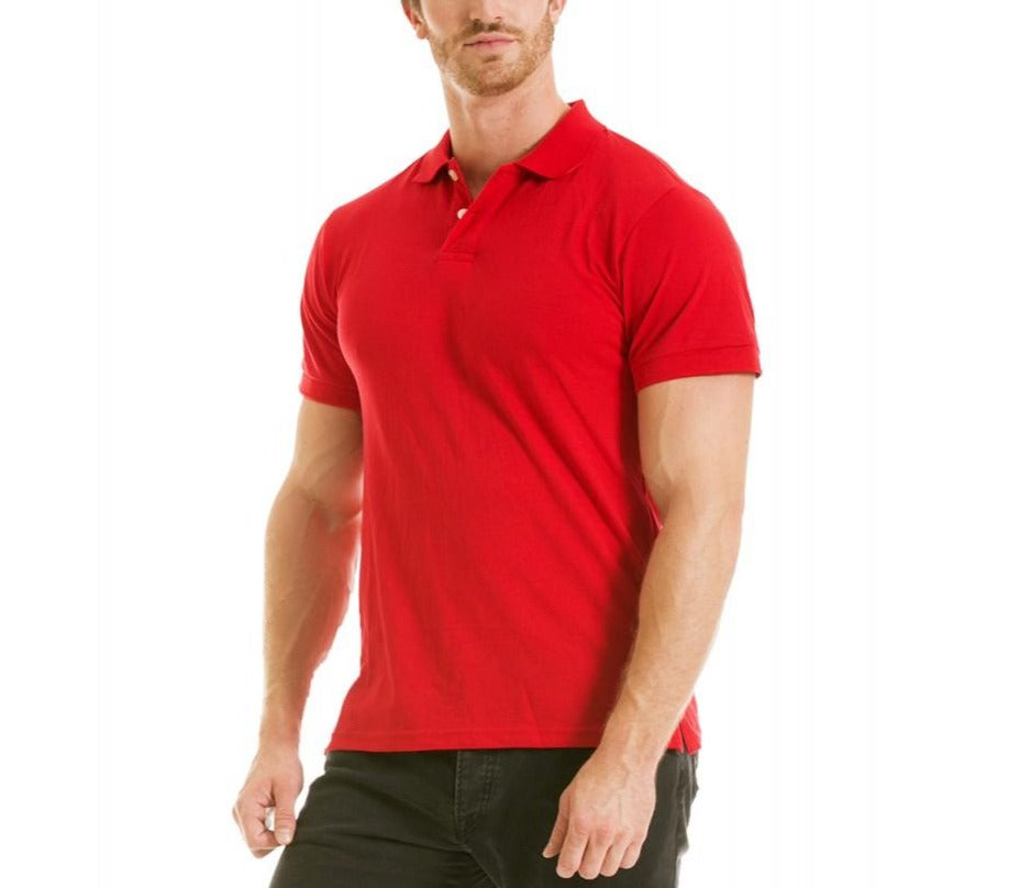 Classic fit polo shirt featuring a 3-button placket, short sleeves, and banded cuffs, ideal for casual and formal occasions.