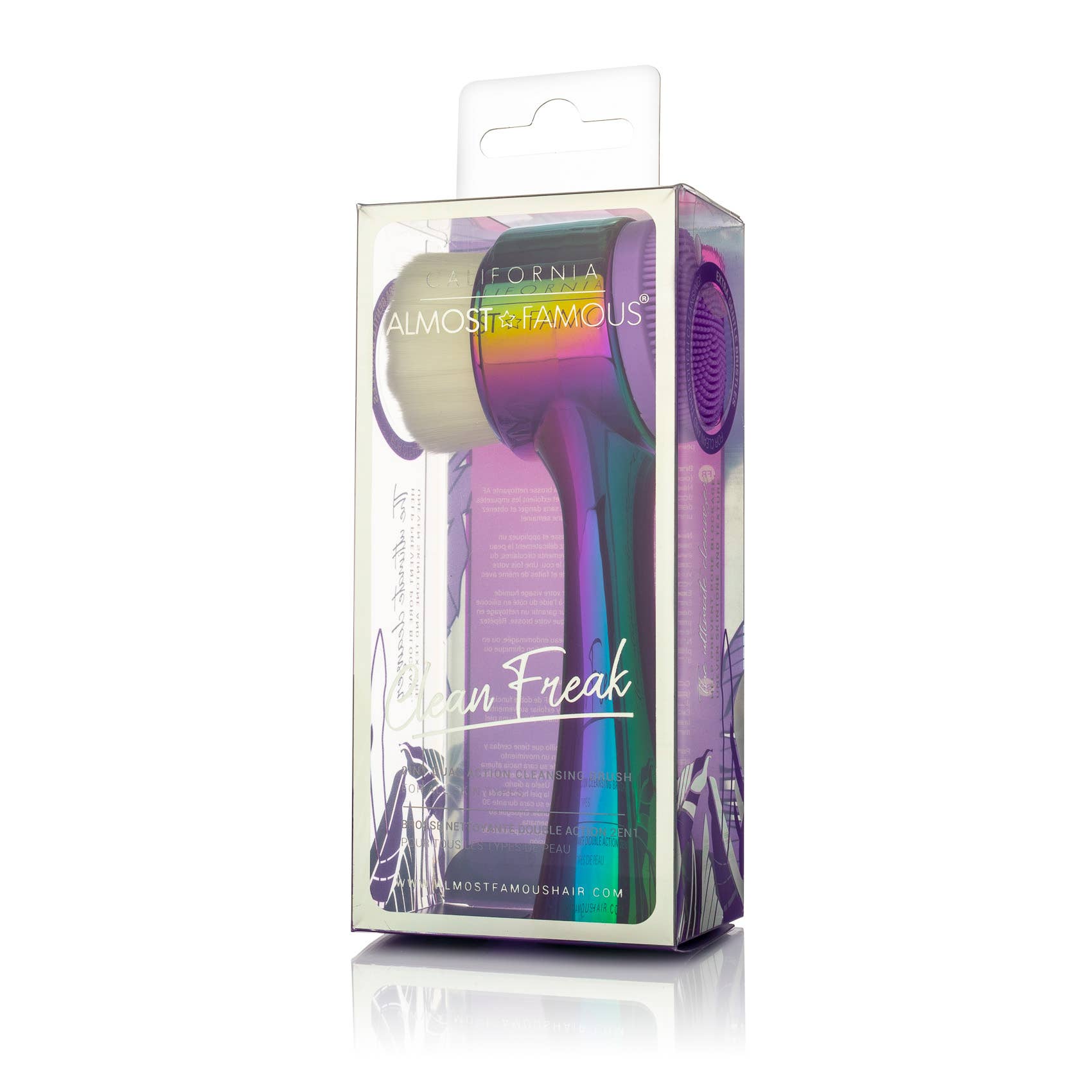 Clean Freak 2 in 1 Cleanse & Exfoliate Brush with soft microfiber bristles for effective cleansing and exfoliation.