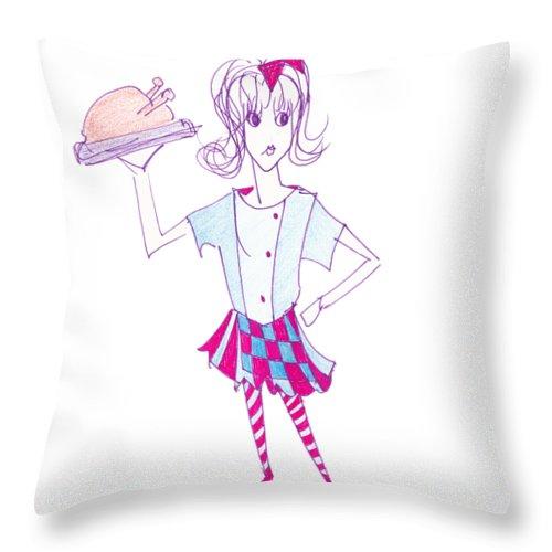 Cooking Cures Me Bibi throw pillow featuring vibrant design on both sides, made from durable polyester fabric.