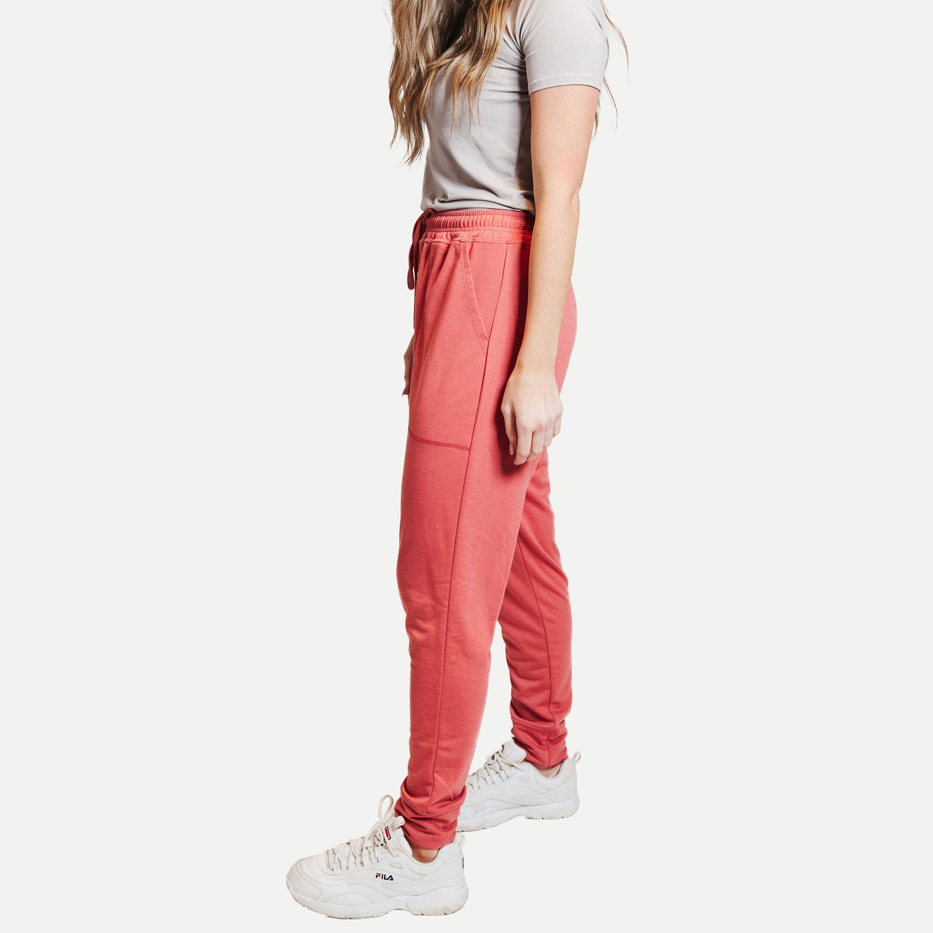 Deep Pocket Joggers Rosette in soft fabric with deep pockets and drawstring waistband, perfect for lounging or casual outings.