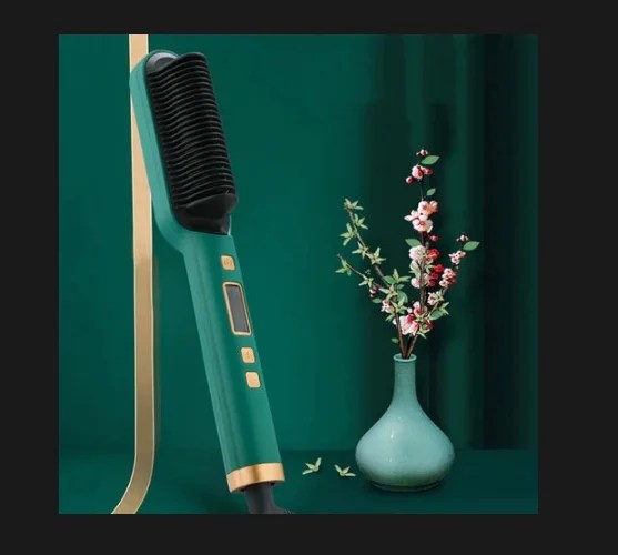 Dry and Model Straightening Brush designed for quick hair straightening and drying, featuring a sleek design and ergonomic handle.