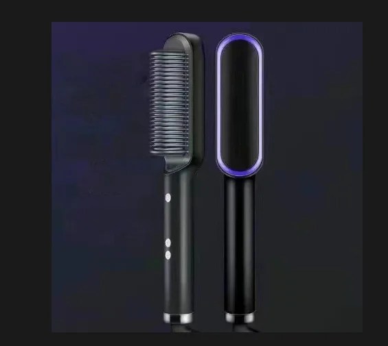 Dry and Model Straightening Brush designed for quick hair straightening and drying, featuring a sleek design and ergonomic handle.