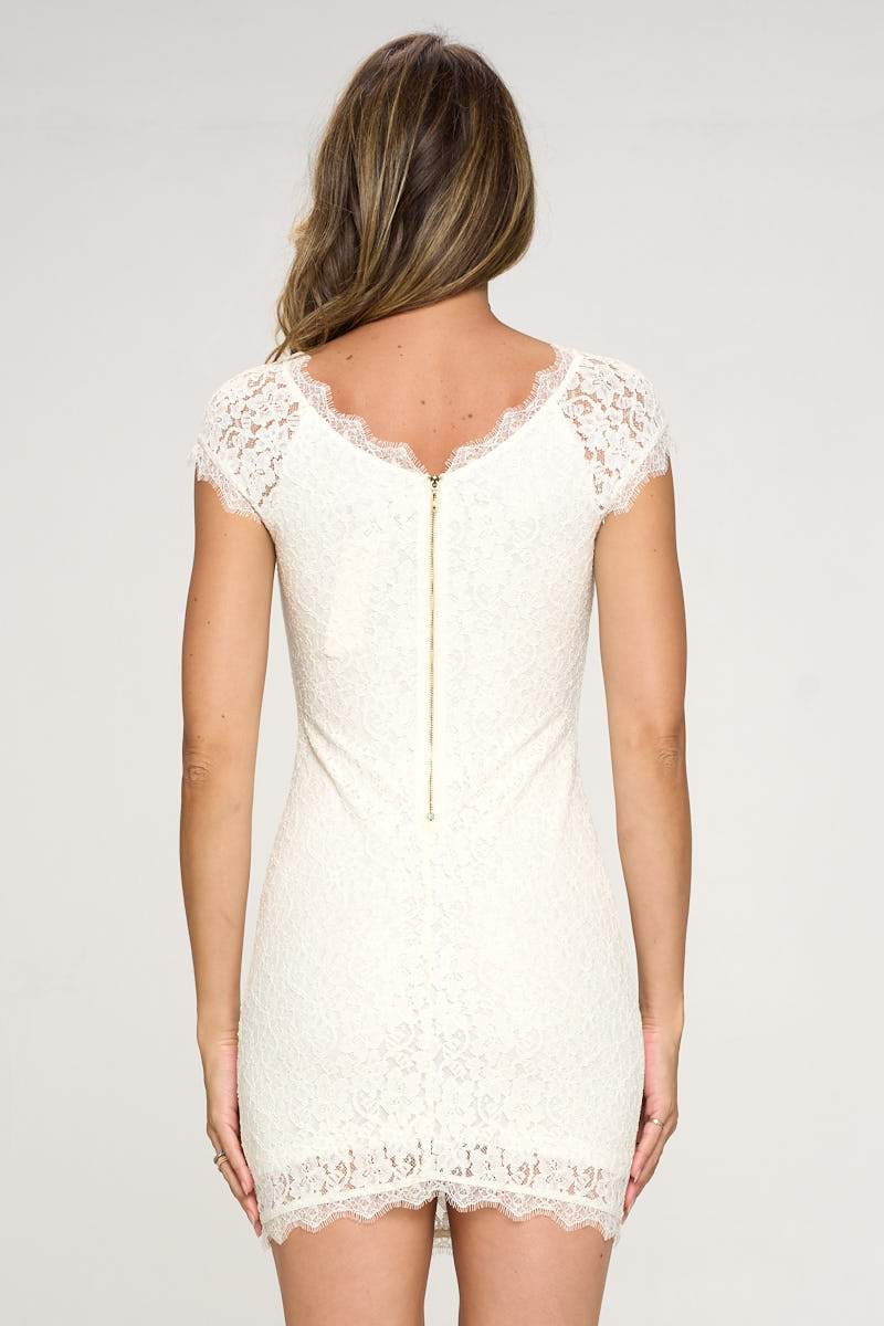 A stylish Women's Lace Mini Dress featuring intricate lace detailing, perfect for various occasions.