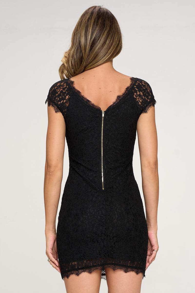 A stylish Women's Lace Mini Dress featuring intricate lace detailing, perfect for various occasions.