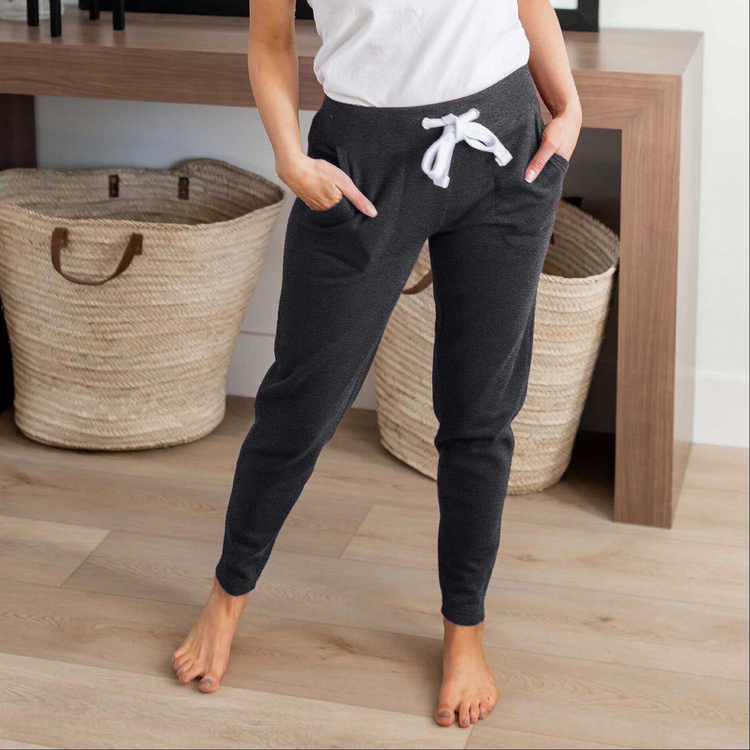 Fitted Drawstring Sweats with Pockets in a stylish design, showcasing the drawstring waist and tapered ankles.