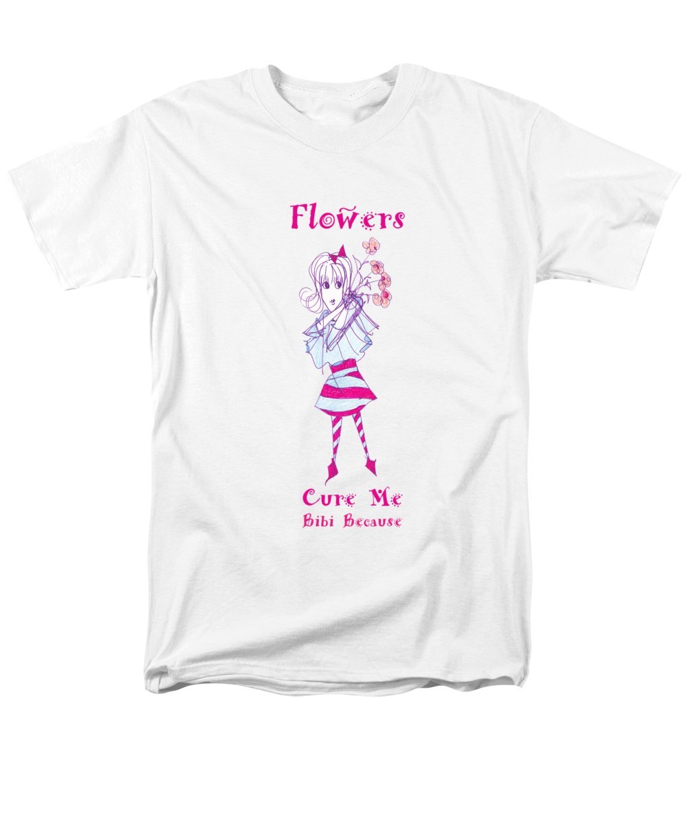 Flowers Cure Me Bibi Men's T-Shirt featuring a unique design, made from a soft cotton-polyester blend.