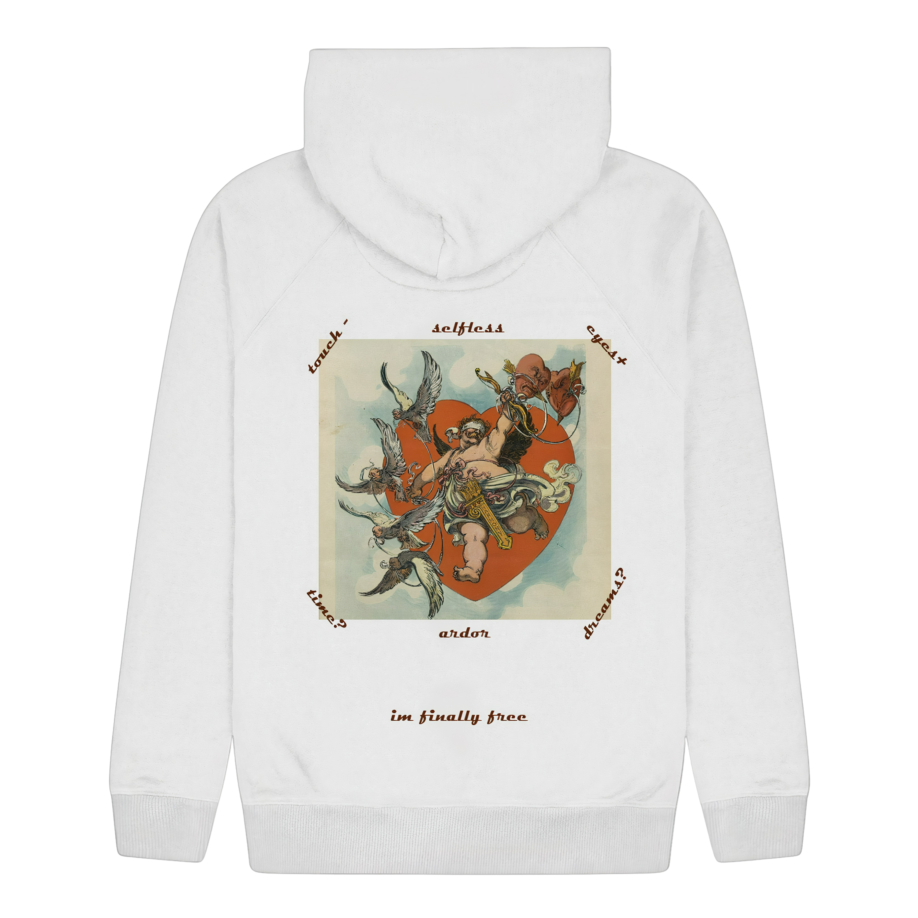 A stylish unisex hoodie from the 'fly' collection, made from organic cotton and recycled materials, showcasing a modern design.