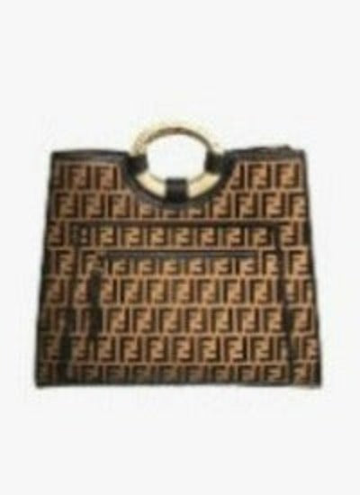 Genuine Leather Tote Bag featuring a stylish bamboo round handle, spacious suede interior, and zippered pocket, perfect for everyday use.