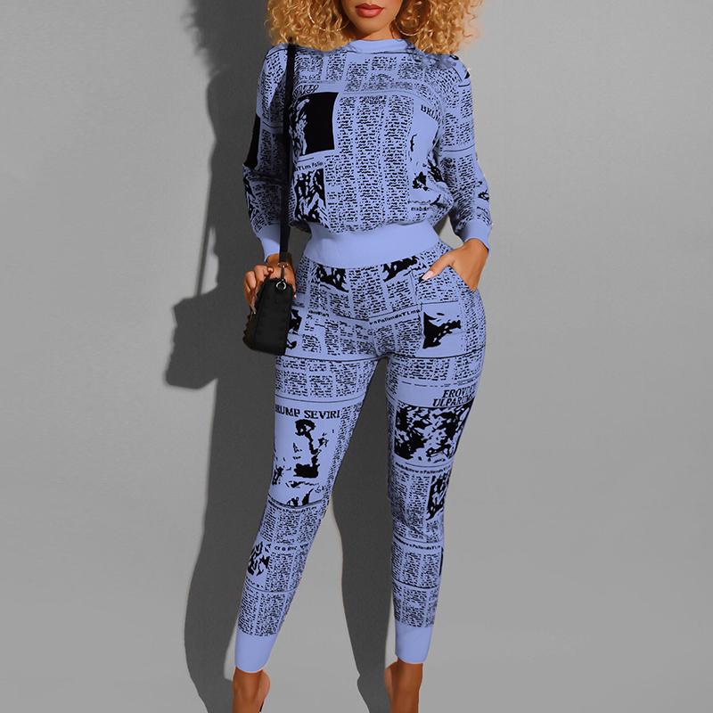 Glamaker Letter Print Two Piece Loose Jumpsuit featuring a trendy letter design, made from soft polyester and cotton, perfect for casual streetwear.