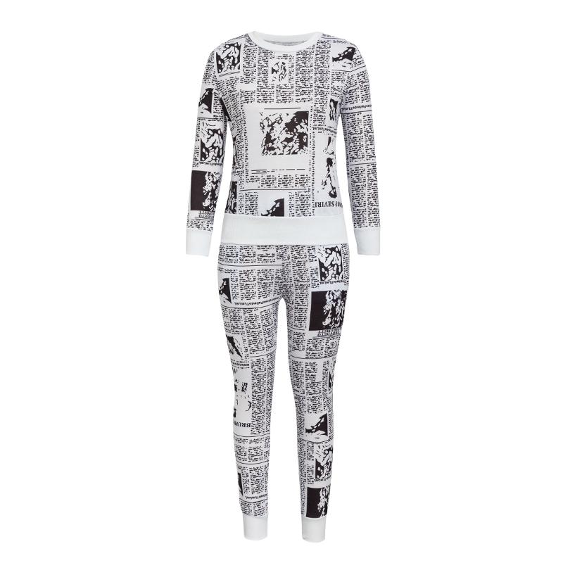 Glamaker Letter Print Two Piece Loose Jumpsuit featuring a trendy letter design, made from soft polyester and cotton, perfect for casual streetwear.