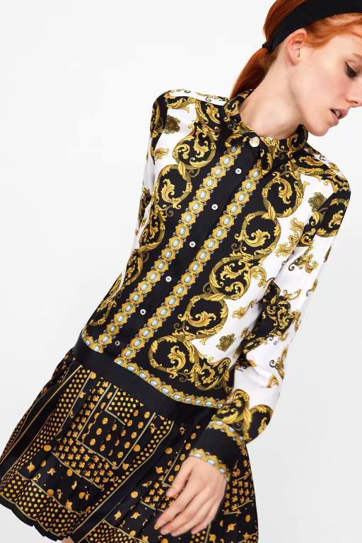 Glamaker Retro paisley print vintage dress featuring a loose fit, full sleeves, and a turn-down collar, perfect for autumn casual wear.