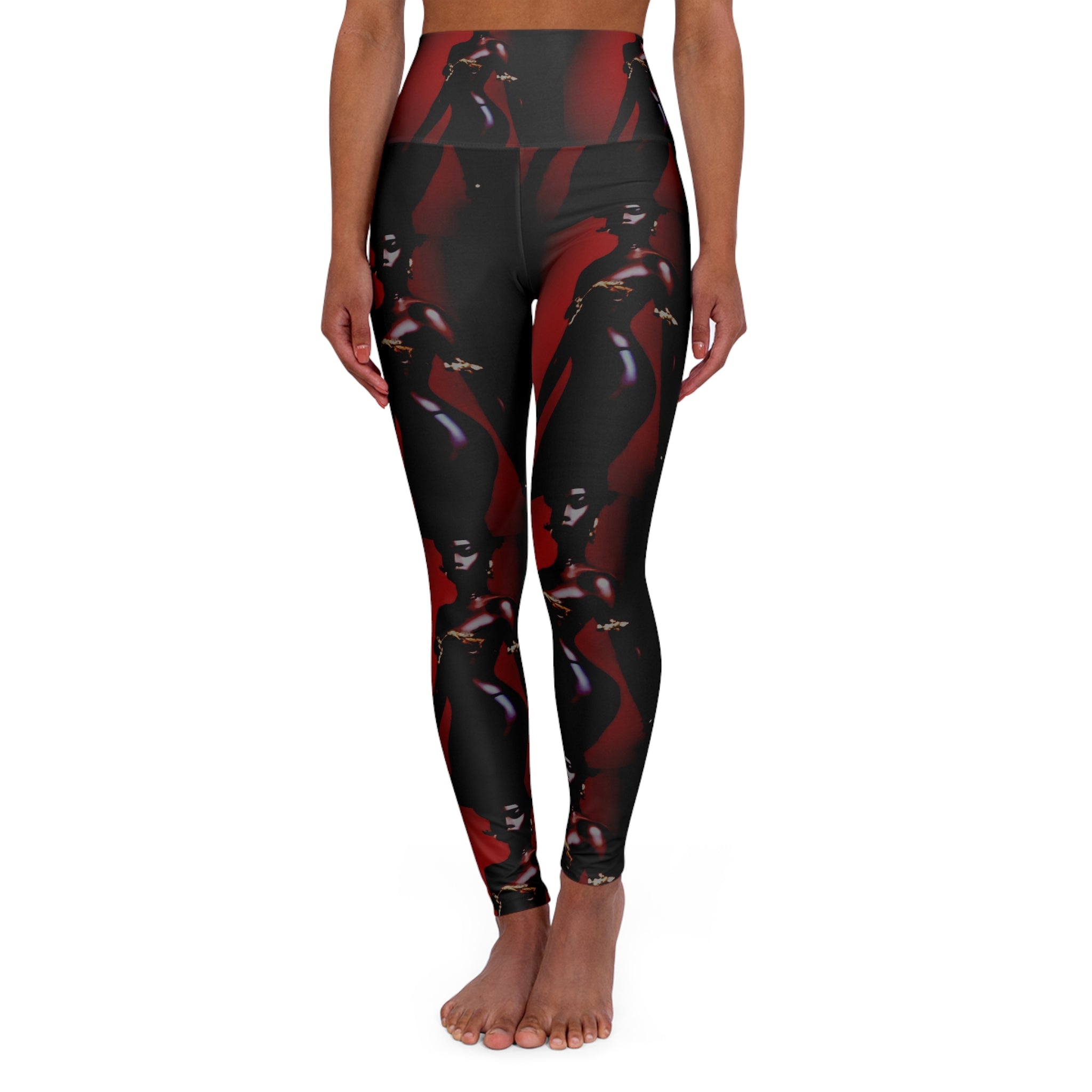 Graphique Leggings featuring a high-waisted design, skinny fit, and stylish color-matched seams, perfect for workouts and casual outings.