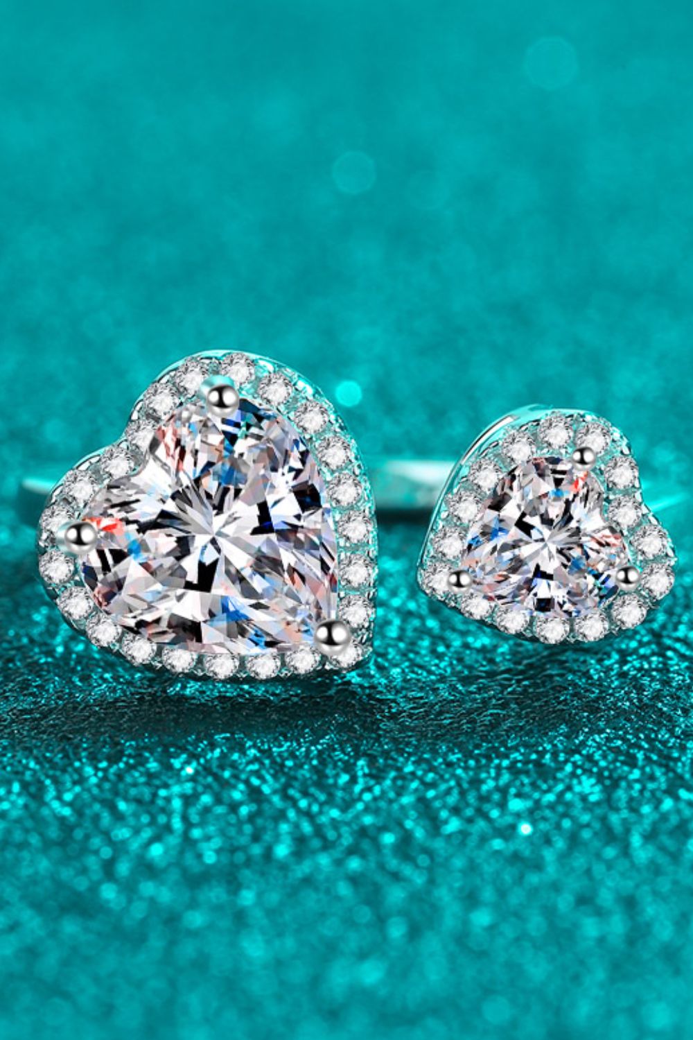 Heart-Shape Moissanite Open Ring made of 925 sterling silver with a polished finish, featuring a brilliant moissanite gemstone.