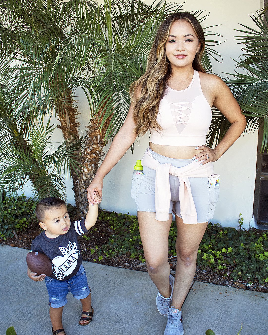 High Waist Shorts in Ice Gray featuring mesh pockets, designed for comfort and style.