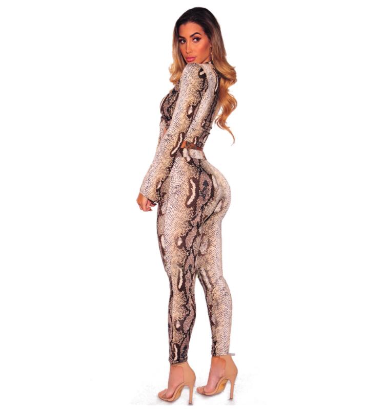 Hot Moldbaby Sexy Python Lines Tights and Lapel Frenum Long Sleeve Tops featuring a stylish python print and a chic design.