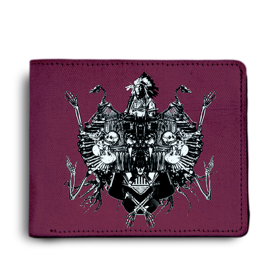 Purple wallet with intricate design