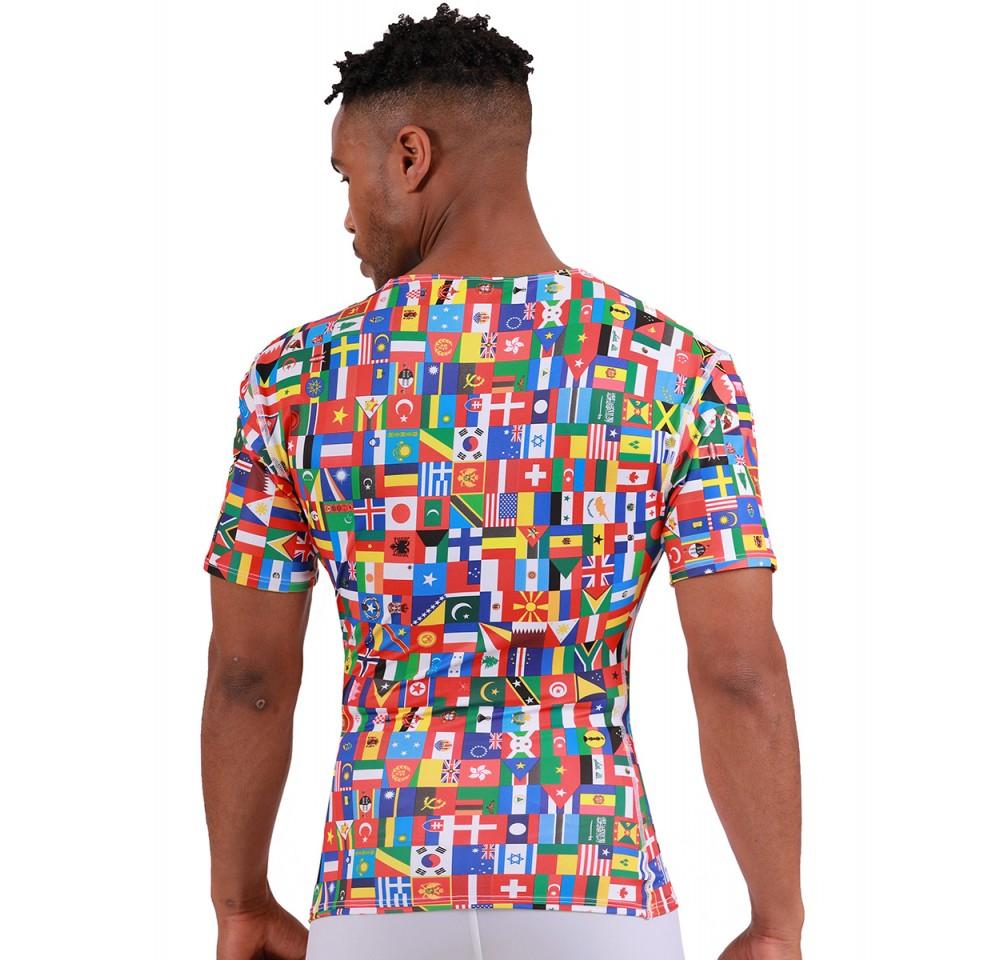 Insta Slim Big and Tall Flags Activewear Short Sleeve Crewneck in various colors and prints, showcasing its stylish design and comfortable fit.