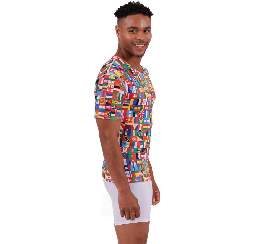 Insta Slim Big and Tall Flags Activewear Short Sleeve Crewneck in various colors and prints, showcasing its stylish design and comfortable fit.