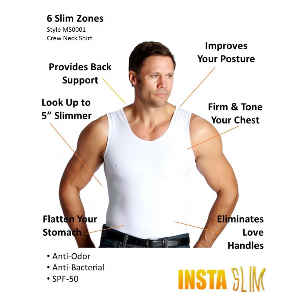 Insta Slim Big & Tall Compression Muscle Tank MS0001BT, a sleek sleeveless T-shirt designed for instant slimming and support.