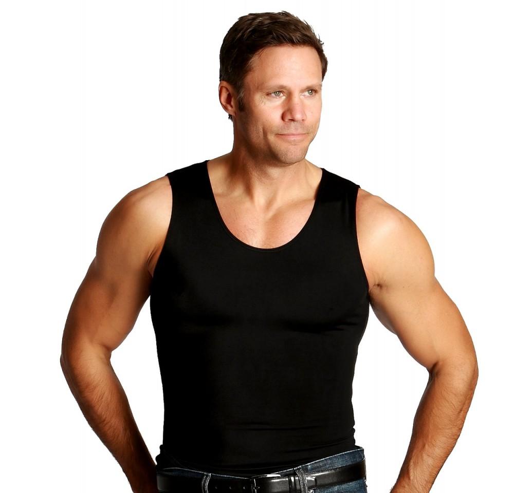 Insta Slim Big & Tall Compression Muscle Tank MS0001BT, a sleek sleeveless T-shirt designed for instant slimming and support.