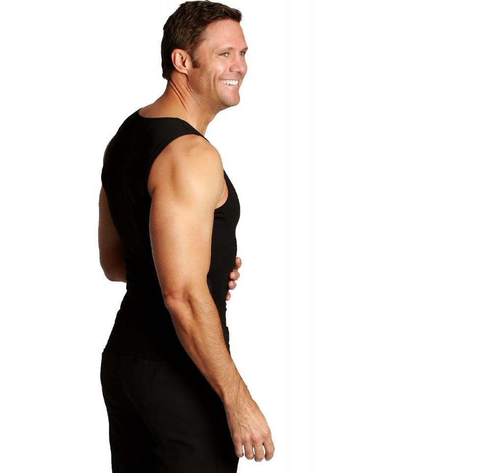 Insta Slim Big & Tall Compression Muscle Tank MS0001BT, a sleek sleeveless T-shirt designed for instant slimming and support.