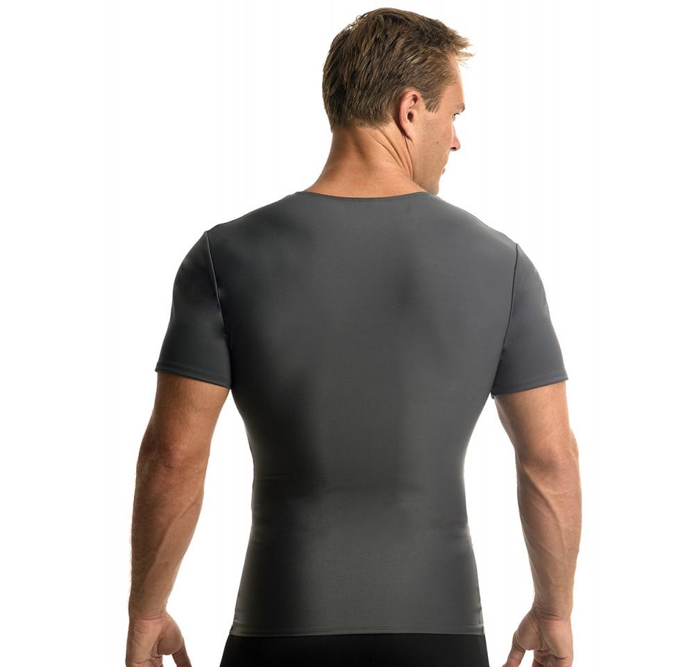 Insta Slim Big & Tall Compression V-Neck t-shirt in black, showcasing its sleek design and comfortable fit for active men.