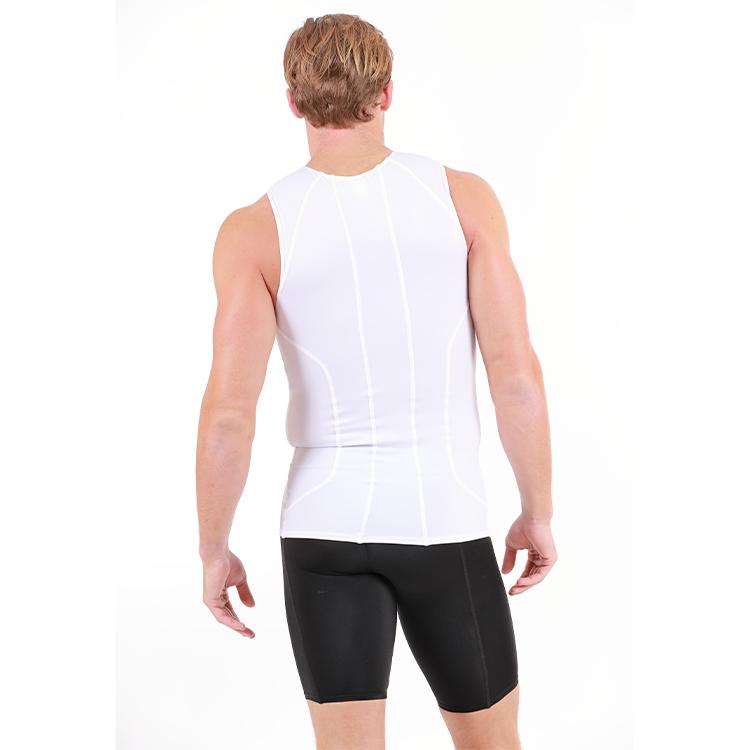 Insta Slim Compression Shorts for men with targeted support panels, featuring a stretch elastic waistband and flatlock seams for comfort and durability.