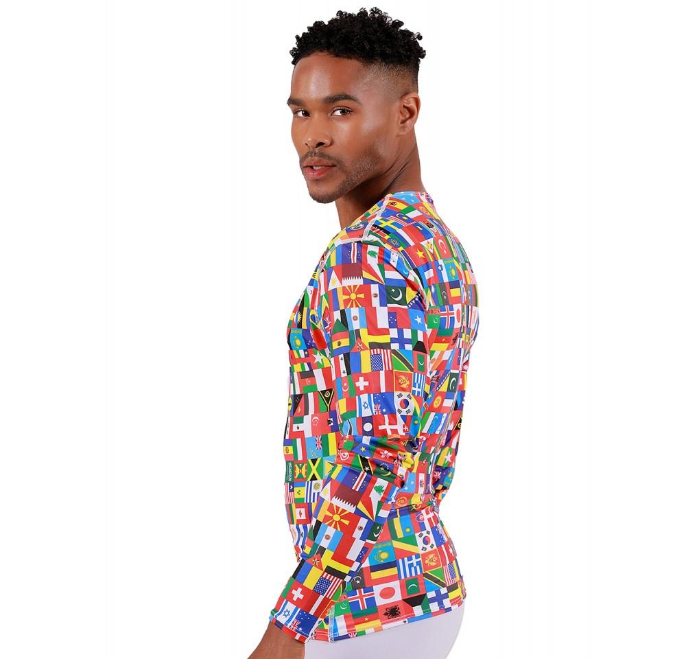 Insta Slim Flags Activewear Long Sleeve Crew Neck in various colors, showcasing its soft fabric and stylish design, ideal for cold weather workouts.