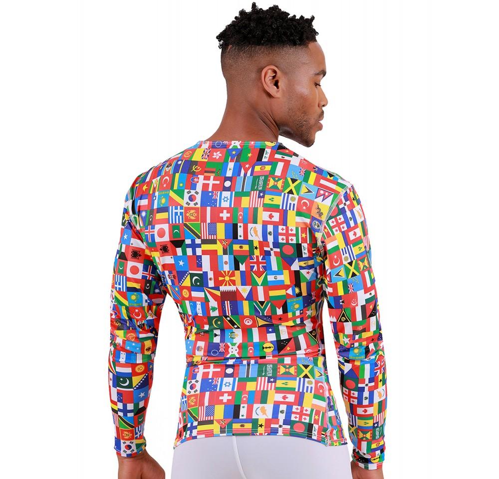 Insta Slim Flags Activewear Long Sleeve Crew Neck in various colors, showcasing its soft fabric and stylish design, ideal for cold weather workouts.