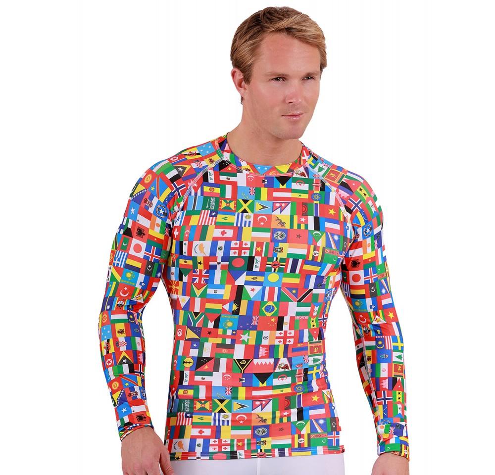 Insta Slim Flags Activewear Raglan Long Sleeve High Neck in various colors and prints, showcasing its stylish design and breathable fabric.