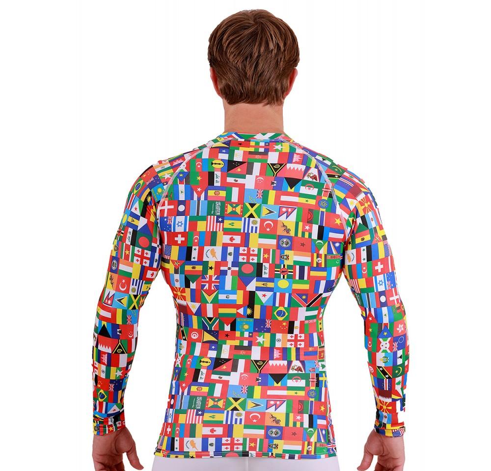 Insta Slim Flags Activewear Raglan Long Sleeve High Neck in various colors and prints, showcasing its stylish design and breathable fabric.