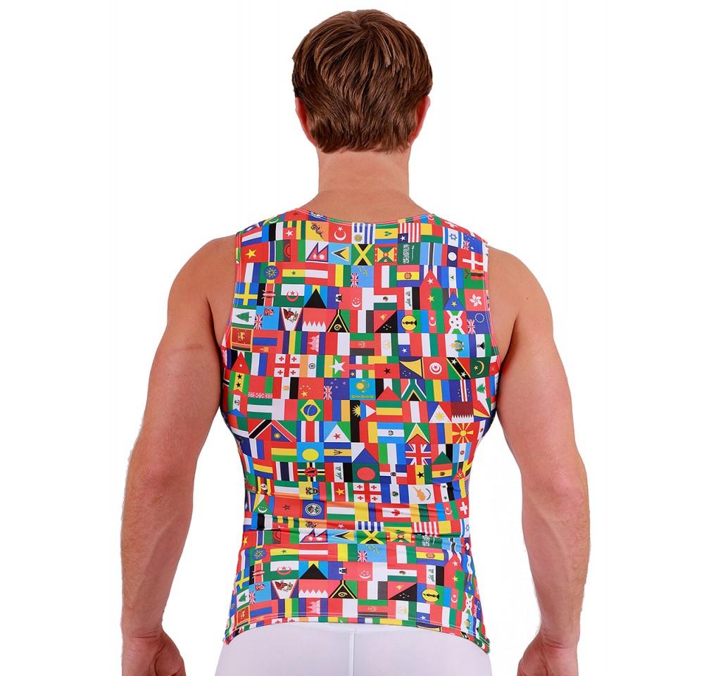 Insta Slim I.S.Pro USA Big & Tall Flags Activewear Sleeveless V-Neck tank top in vibrant colors, designed for comfort and performance.