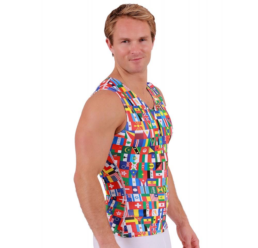 Insta Slim I.S.Pro USA Big & Tall Flags Activewear Sleeveless V-Neck tank top in vibrant colors, designed for comfort and performance.